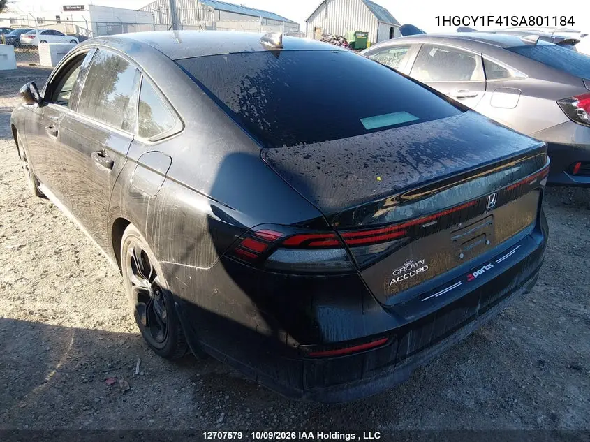 2025 HONDA ACCORD VIN 1HGCY1F41SA801184 — фото 3