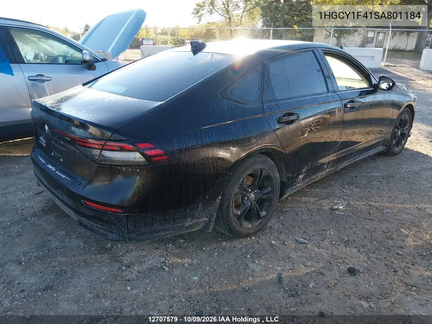 2025 HONDA ACCORD VIN 1HGCY1F41SA801184 — фото 4