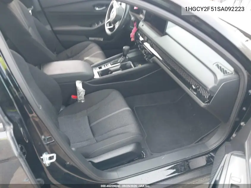 2025 HONDA ACCORD VIN 1HGCY2F51SA092223 — фото 5