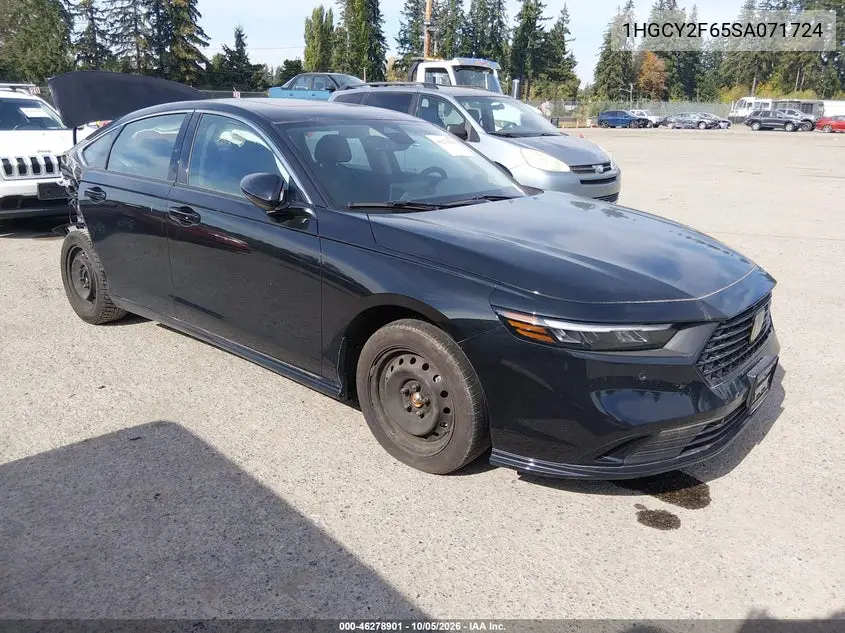 HONDA ACCORD 2025, VIN 1HGCY2F65SA071724