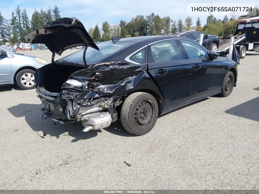2025 HONDA ACCORD VIN 1HGCY2F65SA071724 — фото 4