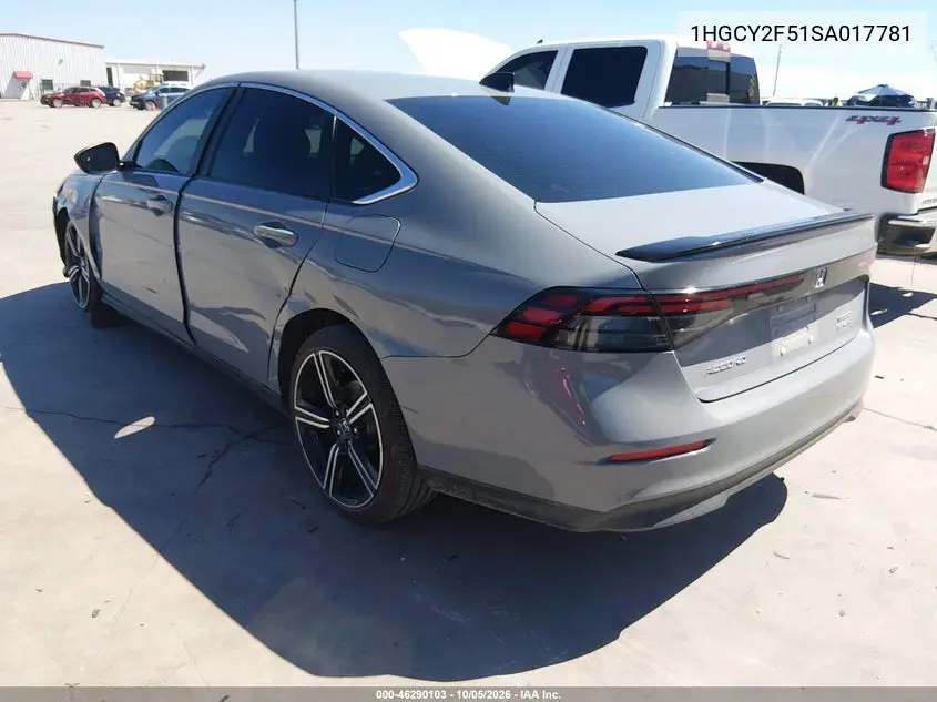 2025 HONDA ACCORD VIN 1HGCY2F51SA017781 — фото 3