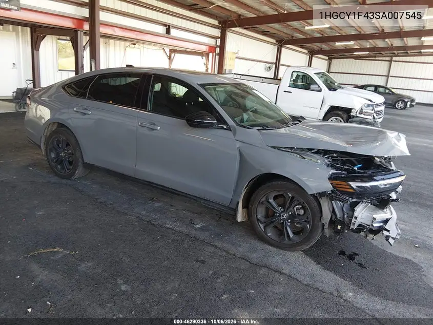 HONDA ACCORD 2025, VIN 1HGCY1F43SA007545