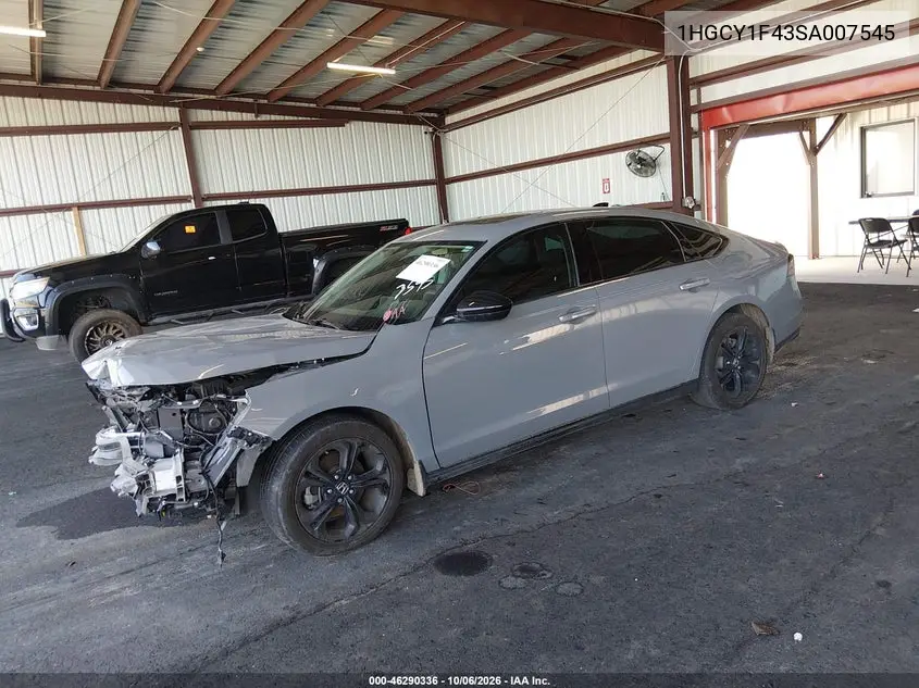 2025 HONDA ACCORD VIN 1HGCY1F43SA007545 — фото 2