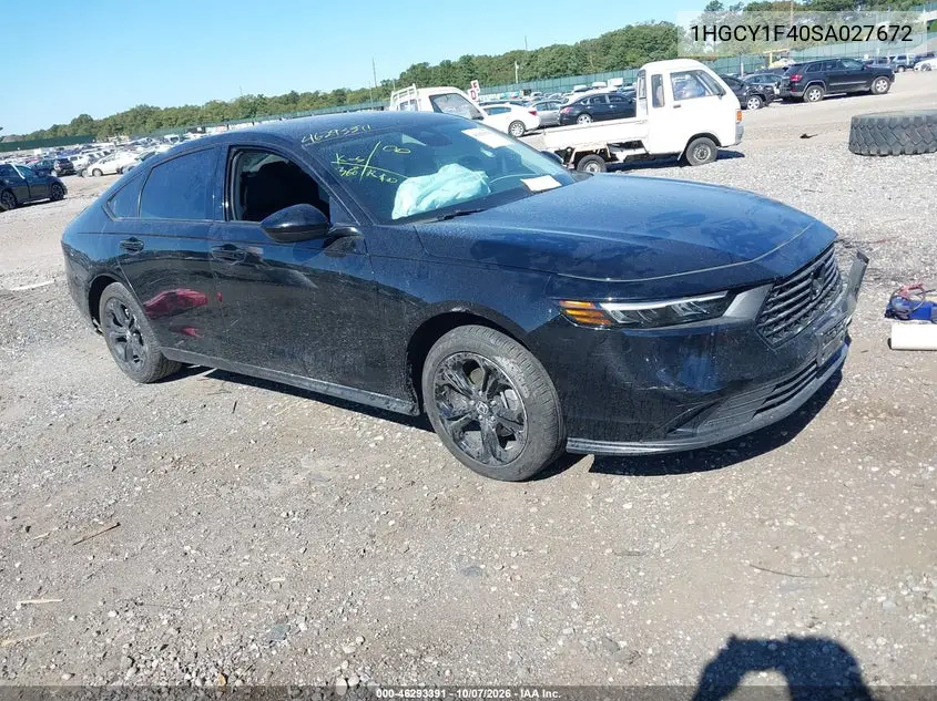 HONDA ACCORD 2025, VIN 1HGCY1F40SA027672