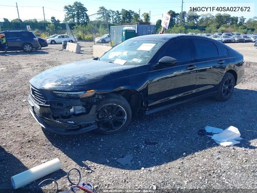 2025 HONDA ACCORD VIN 1HGCY1F40SA027672 — фото 2