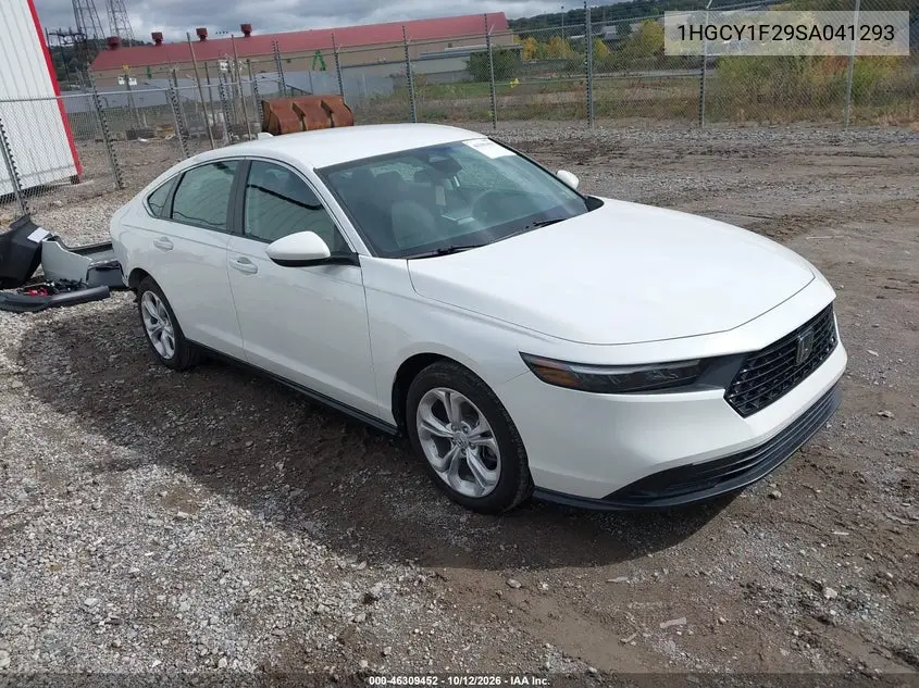 HONDA ACCORD 2025, VIN 1HGCY1F29SA041293