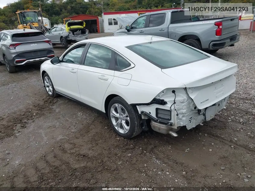 2025 HONDA ACCORD VIN 1HGCY1F29SA041293 — фото 3