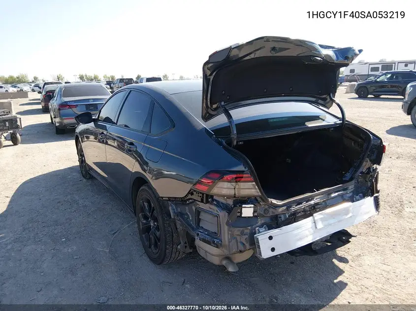 2025 HONDA ACCORD VIN 1HGCY1F40SA053219 — фото 3