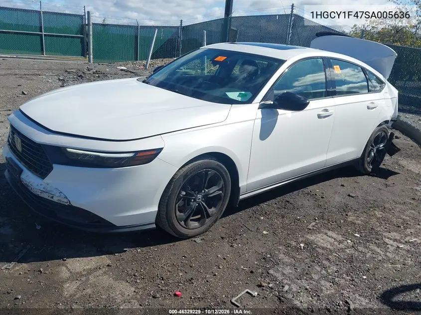 2025 HONDA ACCORD VIN 1HGCY1F47SA005636 — фото 2