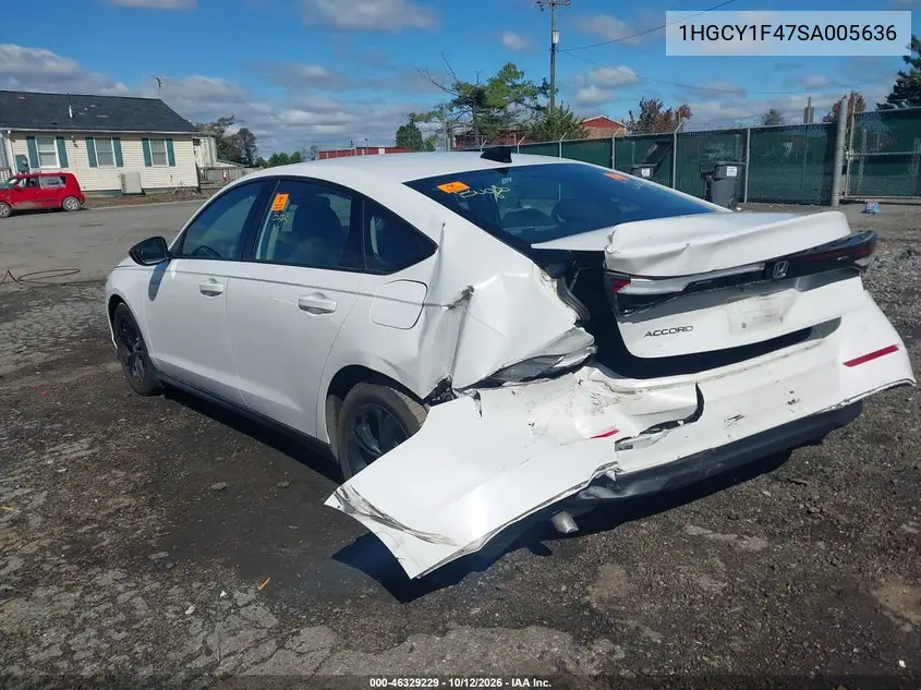 2025 HONDA ACCORD VIN 1HGCY1F47SA005636 — фото 3