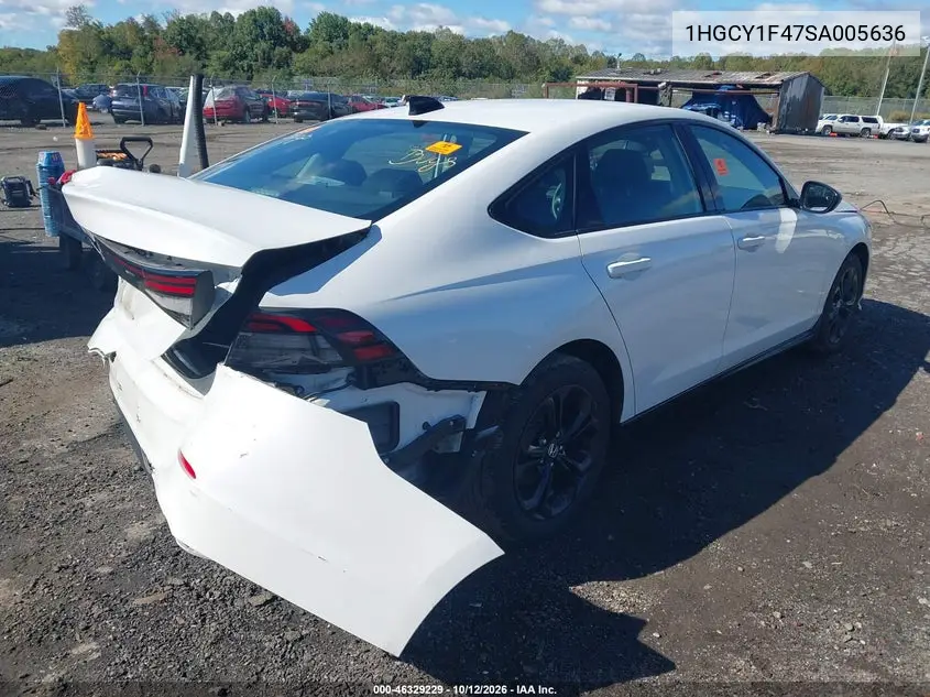 2025 HONDA ACCORD VIN 1HGCY1F47SA005636 — фото 4