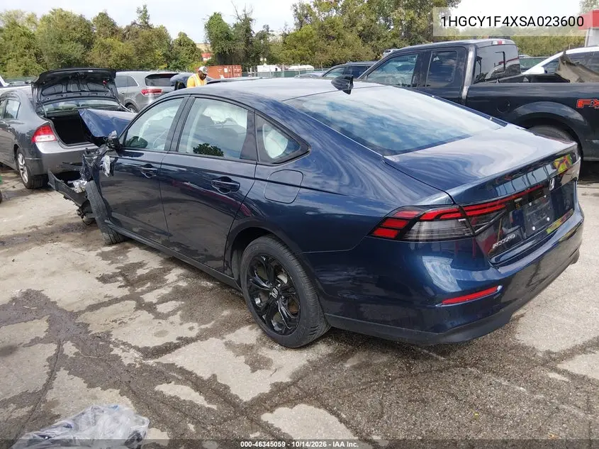 2025 HONDA ACCORD VIN 1HGCY1F4XSA023600 — фото 3
