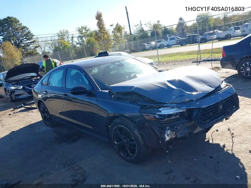 HONDA ACCORD 2025, VIN 1HGCY1F40SA016803