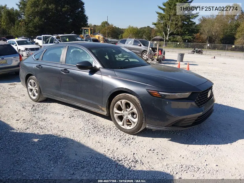 HONDA ACCORD 2026, VIN 1HGCY1F25TA022774