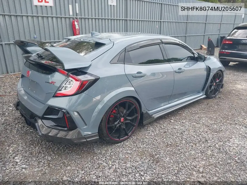 2021 HONDA CIVIC TYPE R VIN SHHFK8G74MU205607 — фото 4