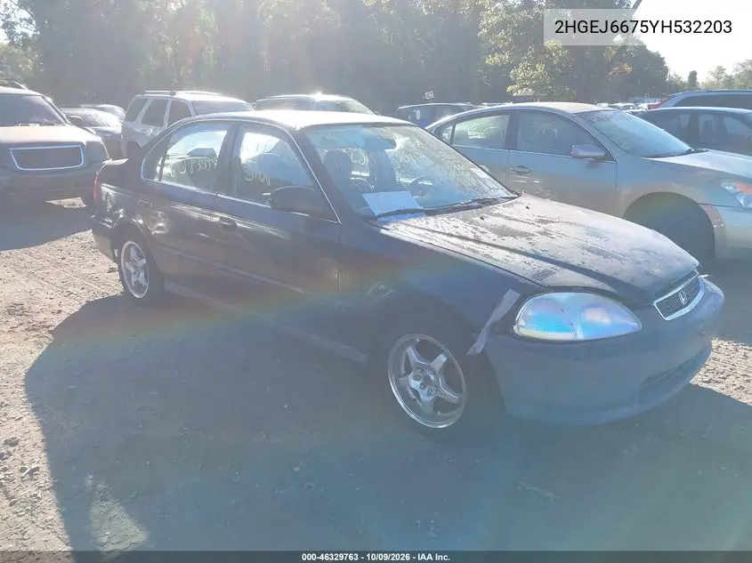 HONDA CIVIC 2000, VIN 2HGEJ6675YH532203
