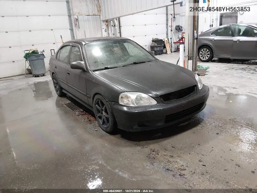HONDA CIVIC 2000, VIN 2HGEJ8548YH563853