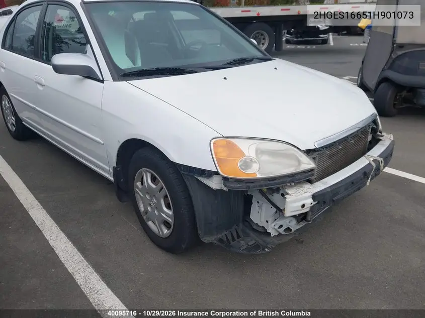HONDA CIVIC 2001, VIN 2HGES16651H901073