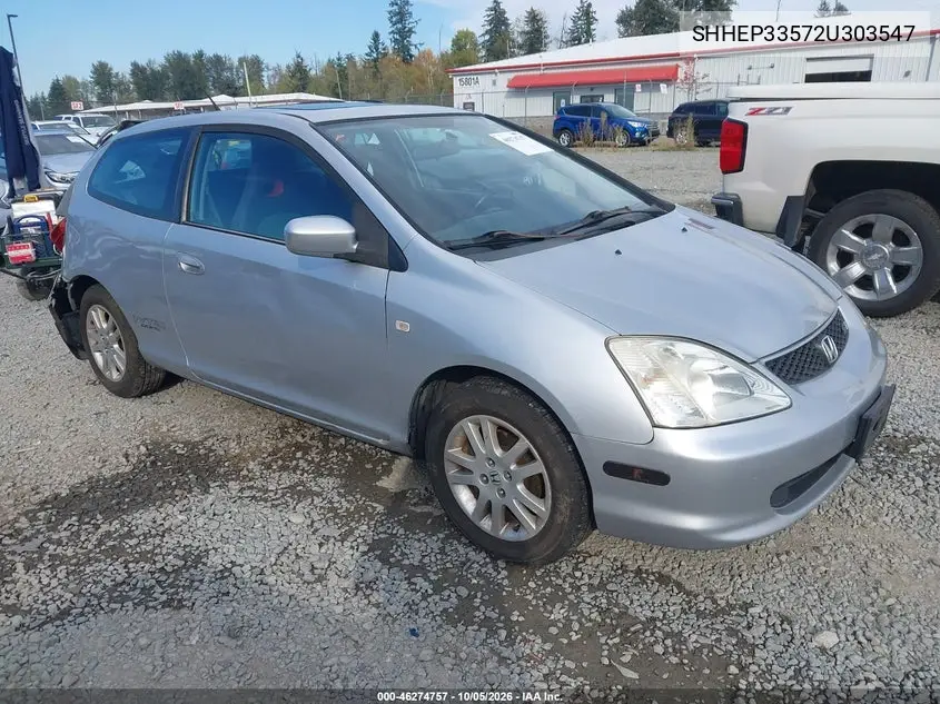 HONDA CIVIC 2002, VIN SHHEP33572U303547