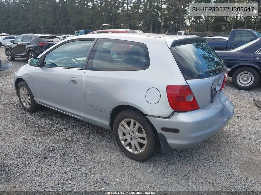 2002 HONDA CIVIC VIN SHHEP33572U303547 — фото 3