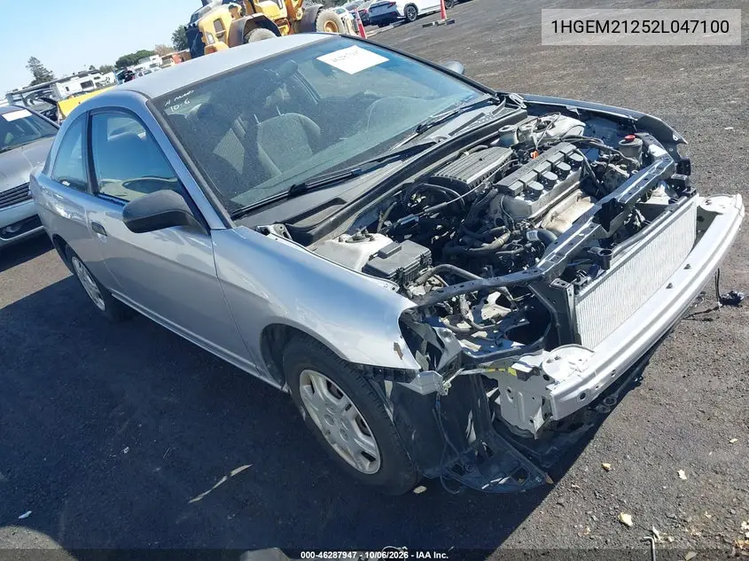 HONDA CIVIC 2002, VIN 1HGEM21252L047100