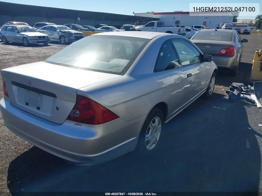 2002 HONDA CIVIC VIN 1HGEM21252L047100 — фото 4