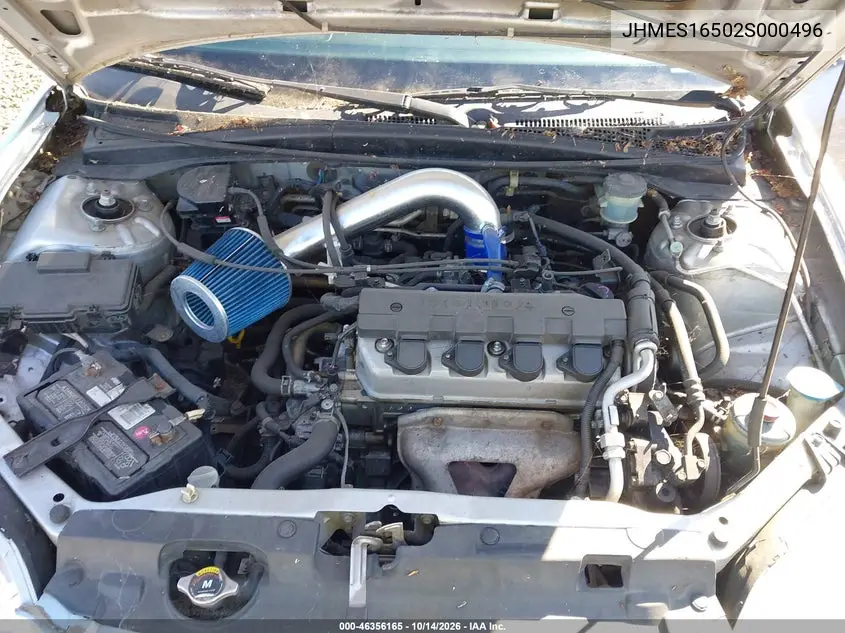2002 HONDA CIVIC VIN JHMES16502S000496 — фото 10