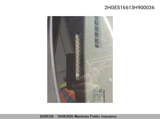 HONDA CIVIC 2003, VIN 2HGES16613H900036