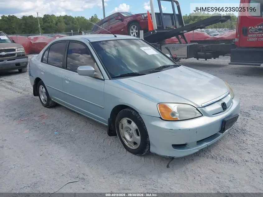 HONDA CIVIC 2003, VIN JHMES96623S025196