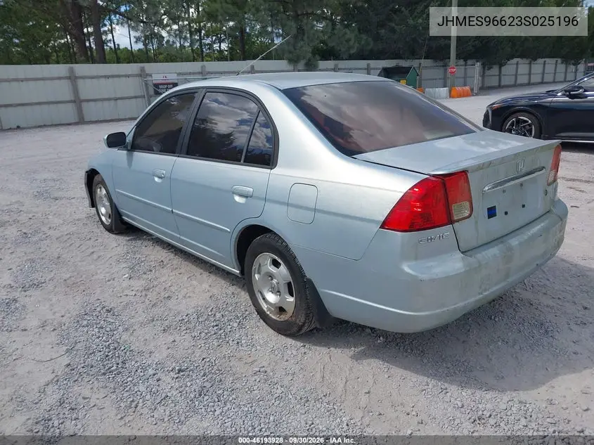 2003 HONDA CIVIC VIN JHMES96623S025196 — фото 3