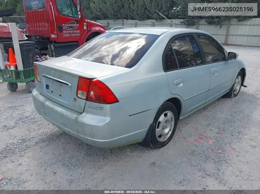 2003 HONDA CIVIC VIN JHMES96623S025196 — фото 4