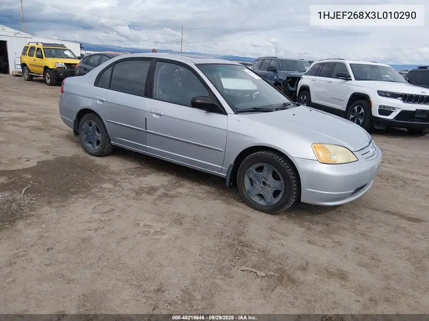 HONDA CIVIC 2003, VIN 1HJEF268X3L010290