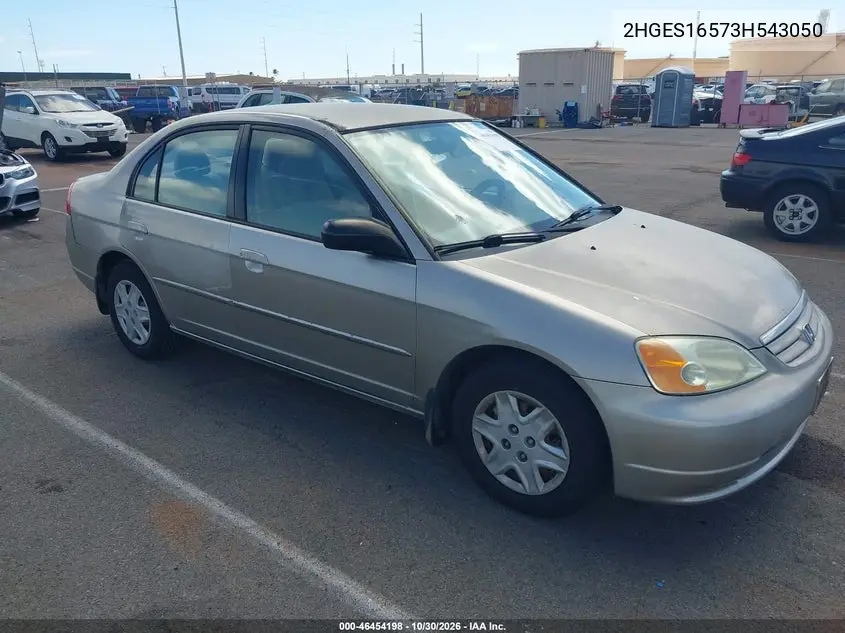HONDA CIVIC 2003, VIN 2HGES16573H543050