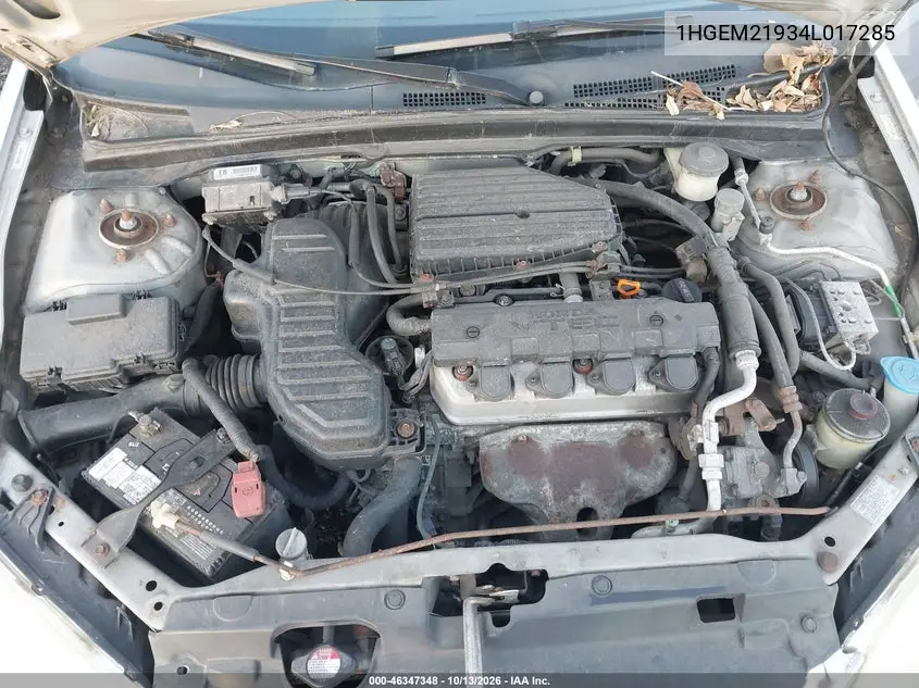 2004 HONDA CIVIC VIN 1HGEM21934L017285 — фото 10