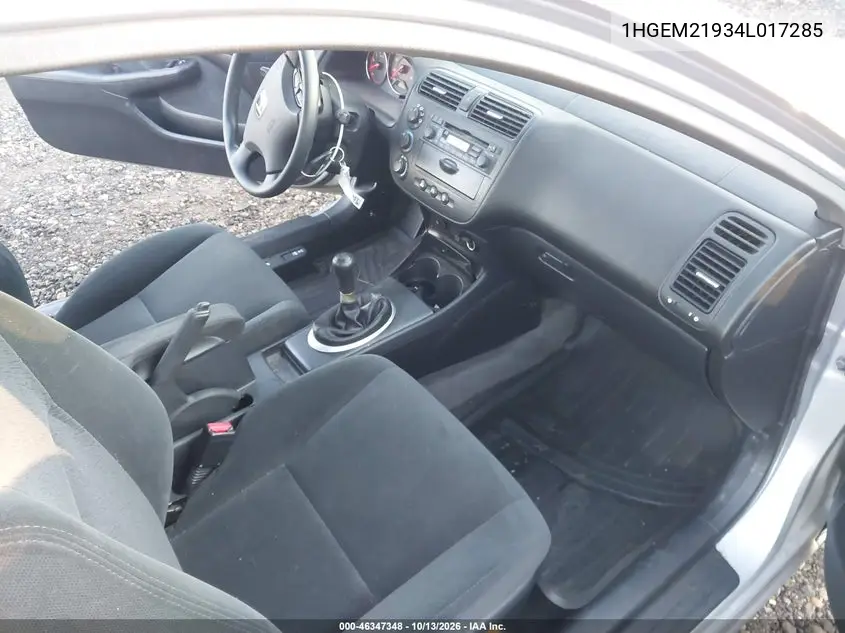 2004 HONDA CIVIC VIN 1HGEM21934L017285 — фото 5