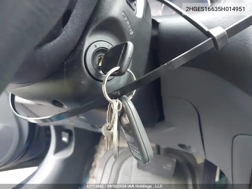 2005 HONDA CIVIC VIN 2HGES16635H014951 — фото 10