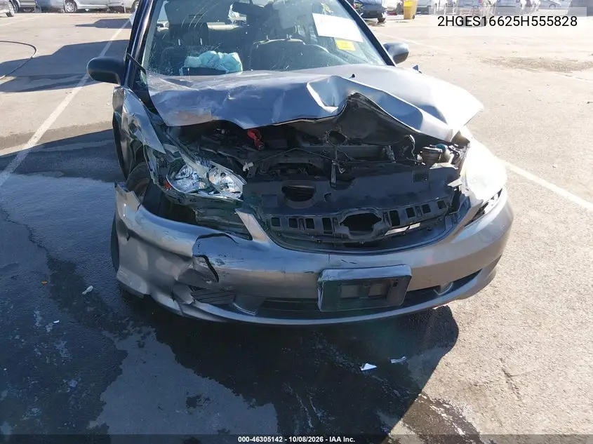 2005 HONDA CIVIC VIN 2HGES16625H555828 — фото 5