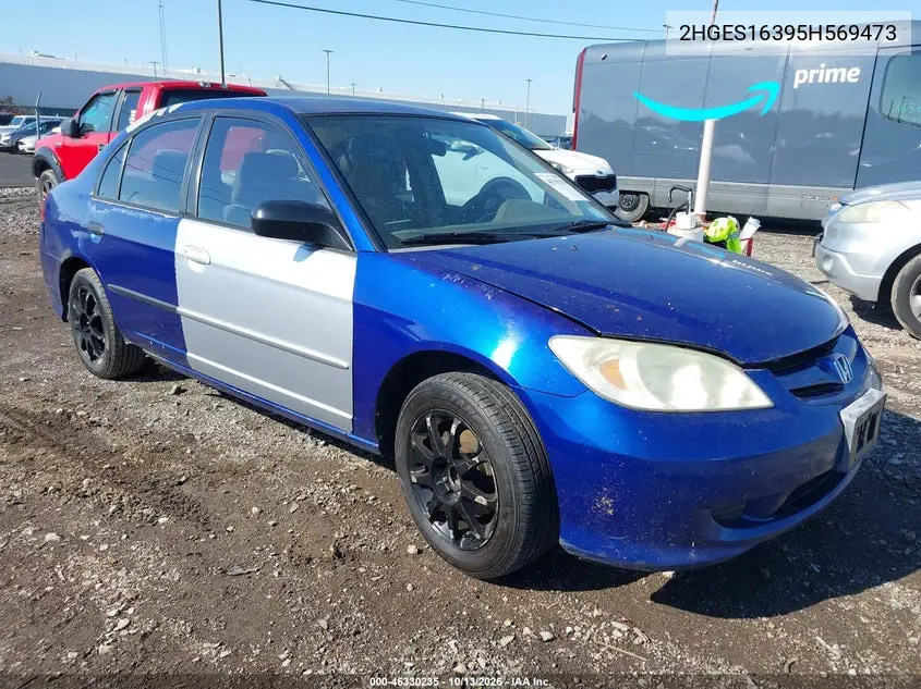 HONDA CIVIC 2005, VIN 2HGES16395H569473
