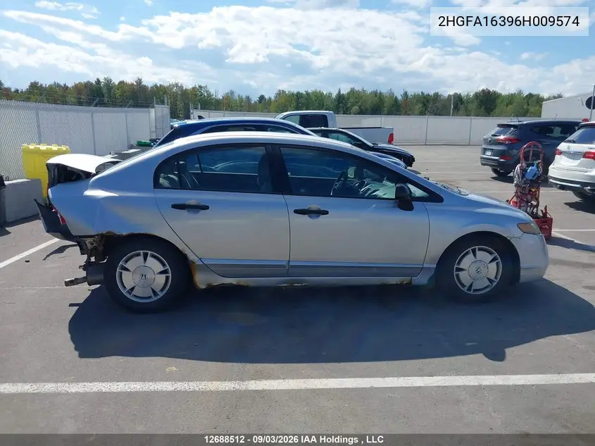 2006 HONDA CIVIC VIN 2HGFA16396H009574 — фото 14