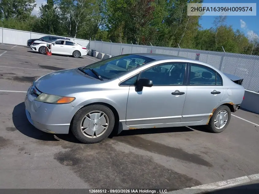 2006 HONDA CIVIC VIN 2HGFA16396H009574 — фото 15
