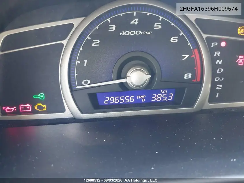 2006 HONDA CIVIC VIN 2HGFA16396H009574 — фото 16