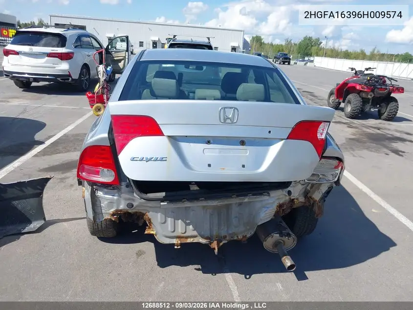 2006 HONDA CIVIC VIN 2HGFA16396H009574 — фото 17