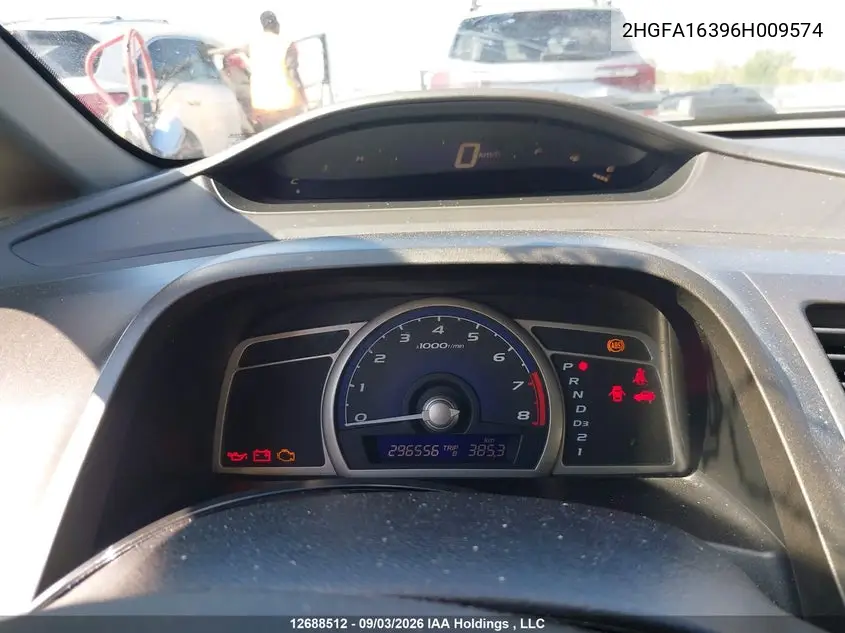 2006 HONDA CIVIC VIN 2HGFA16396H009574 — фото 7
