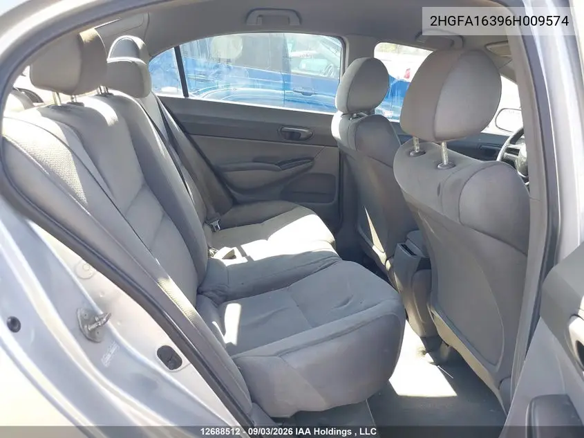 2006 HONDA CIVIC VIN 2HGFA16396H009574 — фото 8