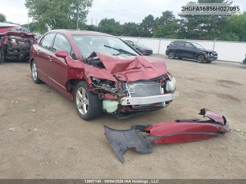 HONDA CIVIC 2006, VIN 2HGFA16856H027095