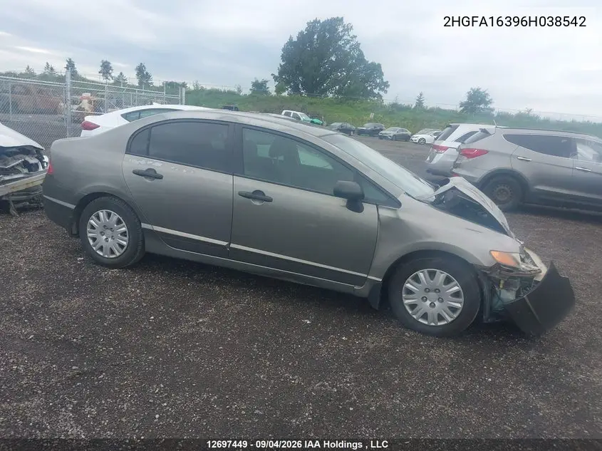 2006 HONDA CIVIC VIN 2HGFA16396H038542 — фото 13