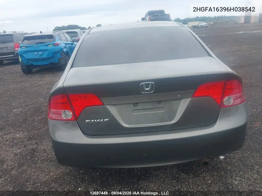 2006 HONDA CIVIC VIN 2HGFA16396H038542 — фото 16