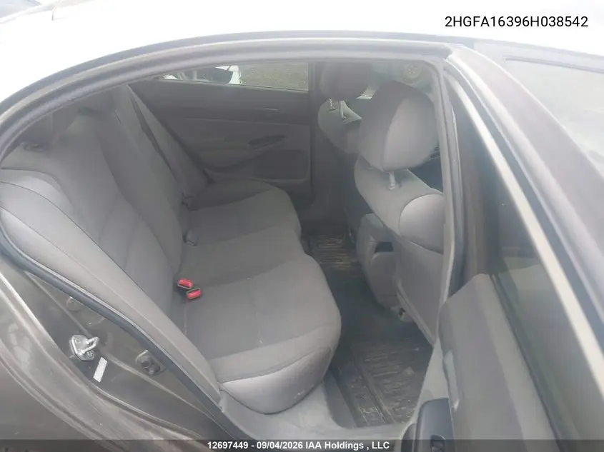 2006 HONDA CIVIC VIN 2HGFA16396H038542 — фото 8
