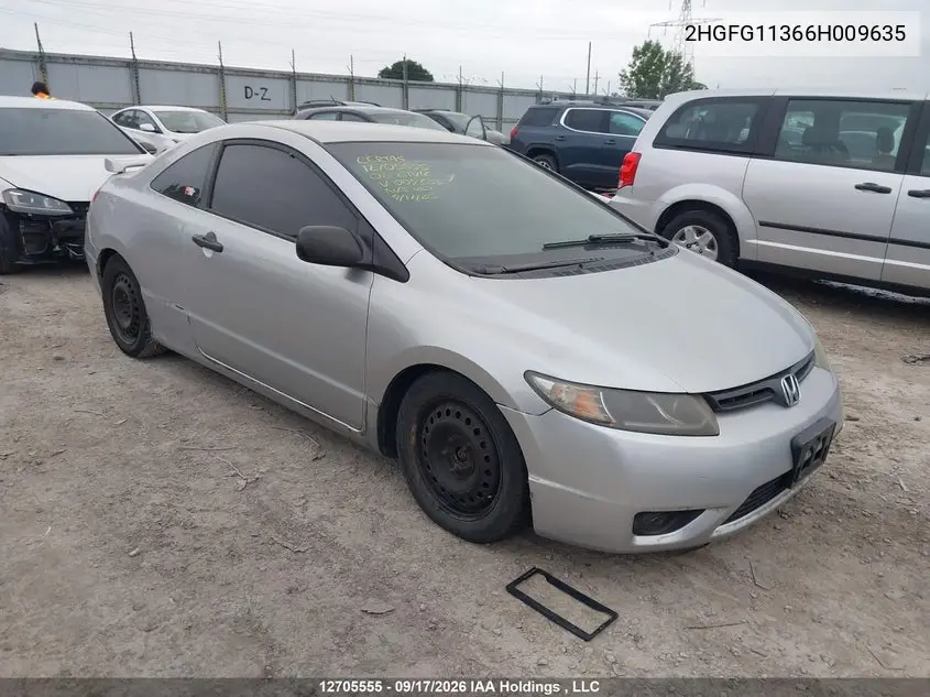 HONDA CIVIC 2006, VIN 2HGFG11366H009635